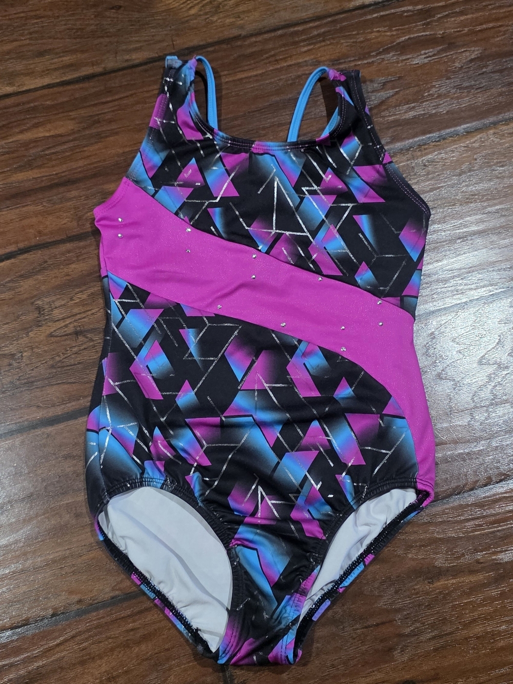 Danskin Black, Pink & Blue Gymnastics Leotard